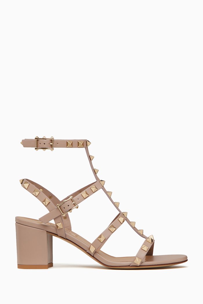 

Valentino Garavani Rockstud 60 Mules in Calf Leather, Neutral
