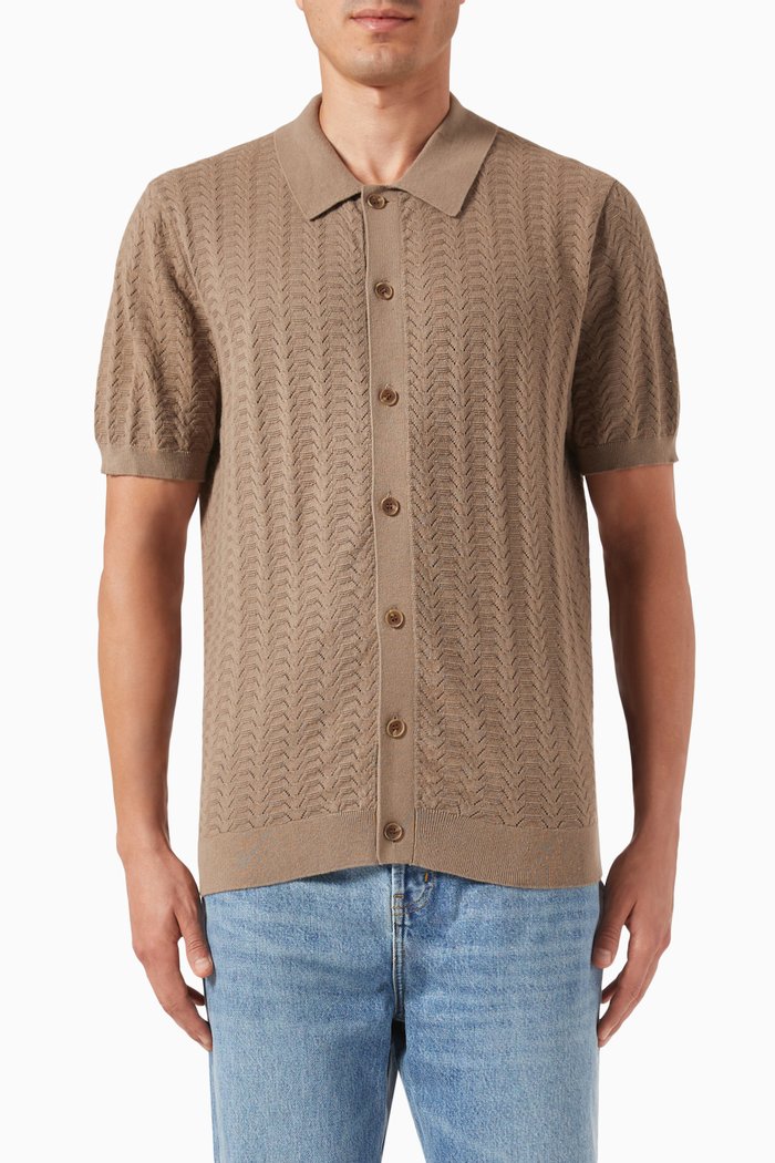 

Tellaro Shirt in Cotton Knit, Brown