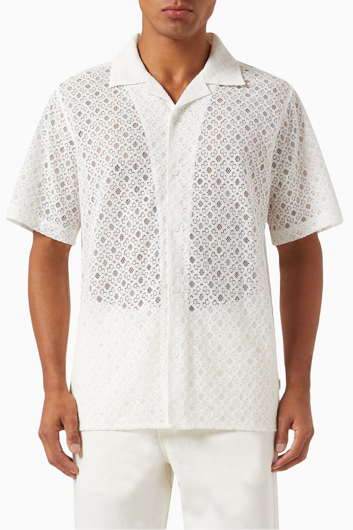 

Didcot Corded Lace Shirt in Cotton-blend, White