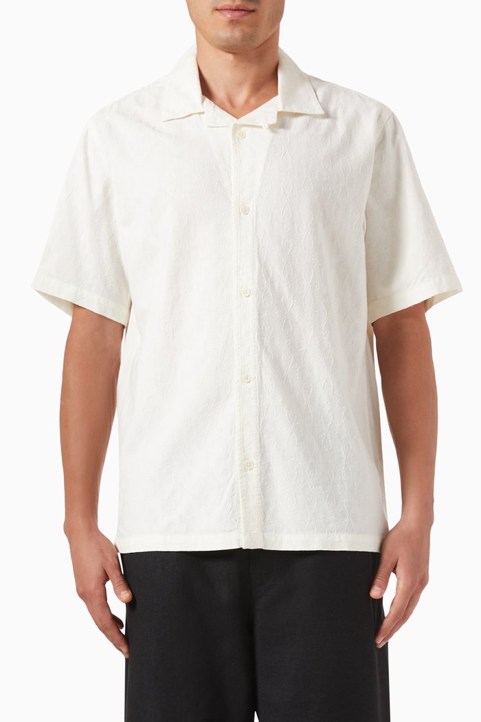

Newton Floral Stamp Shirt in Cotton-blend, Neutral