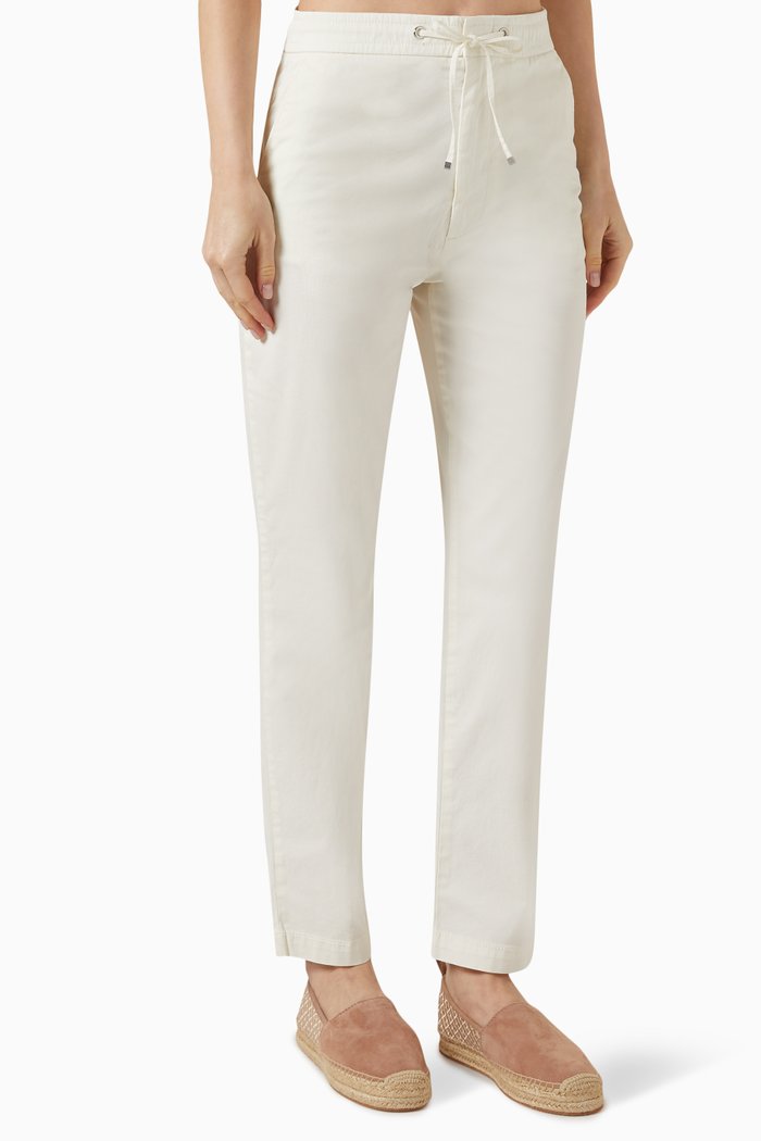 

Drawcord Pants in Cotton-stretch, White
