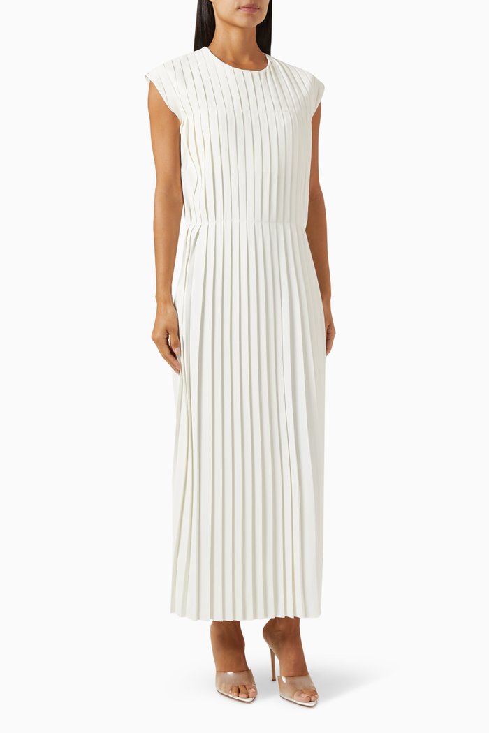 

Front Pleated Maxi Dress, White