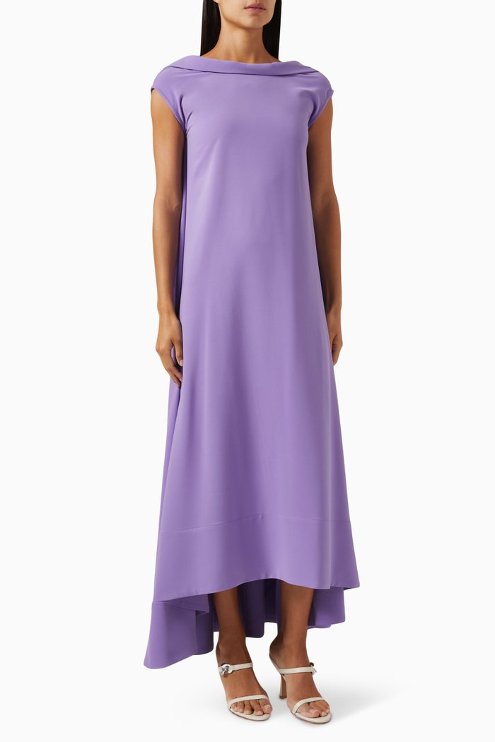 Roll Collar Kaftan, Purple