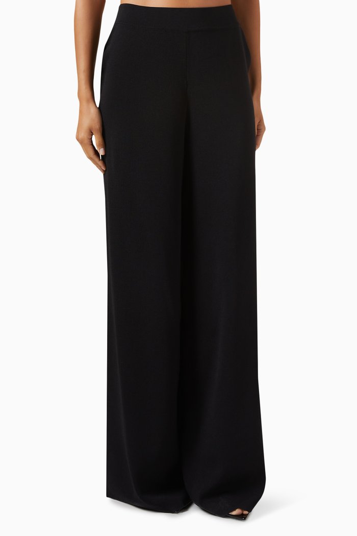 

Wide-leg Pants in Knit, Black