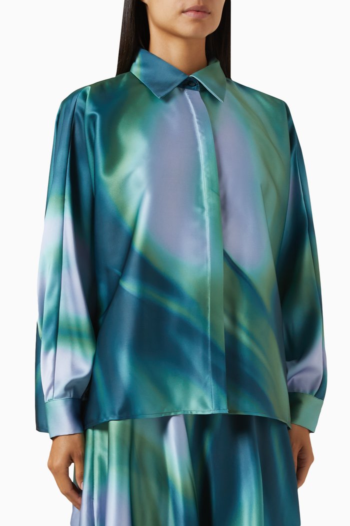 

Abstract Print Shirt, Green