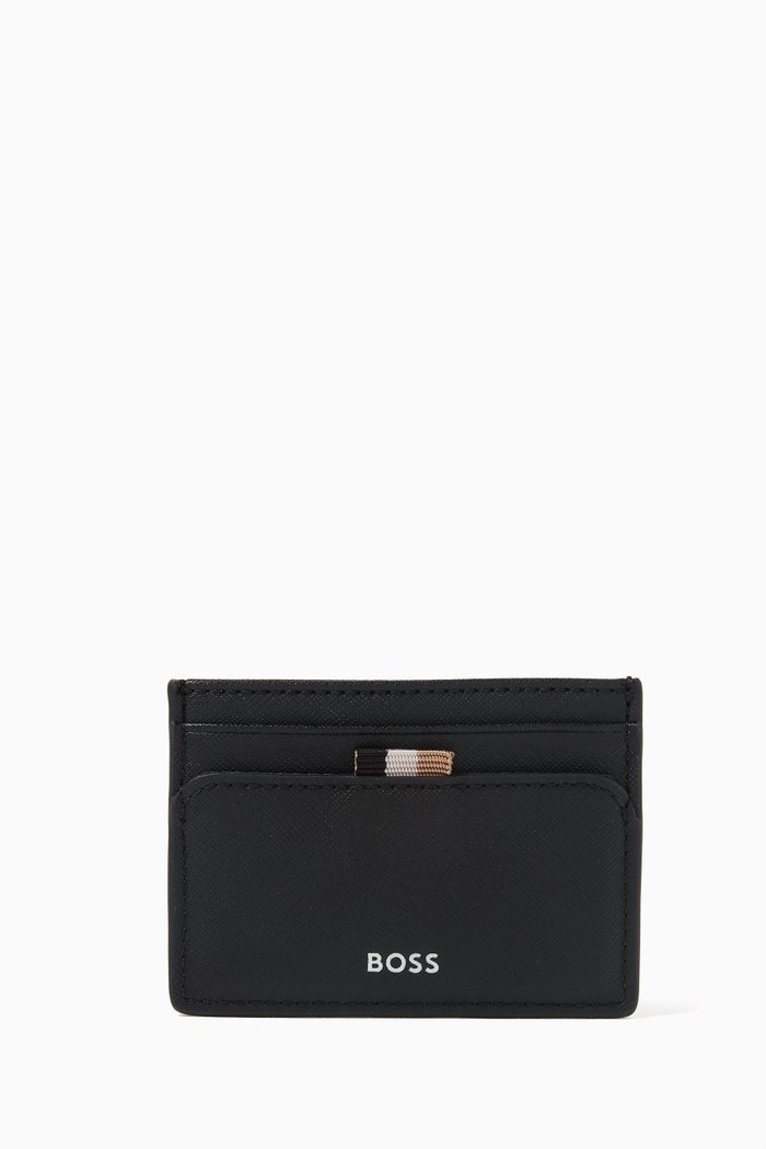 

Logo Card Holder in Regenerated Leather, Black