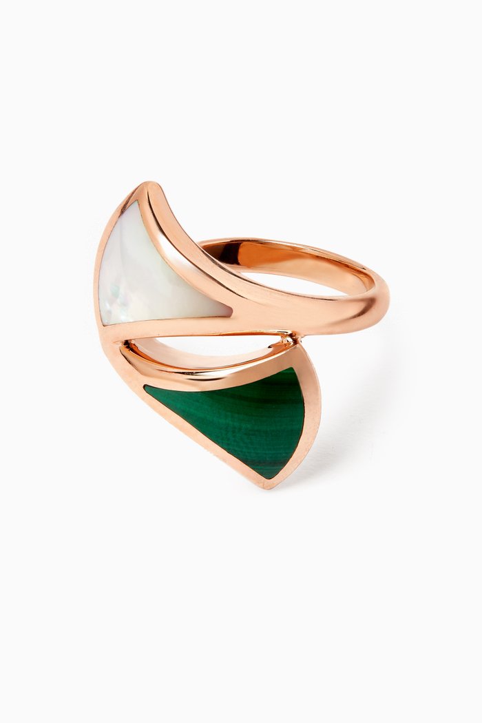

Divas' Dream Malachite & Mother-of-Pearl Ring in 18kt Rose Gold