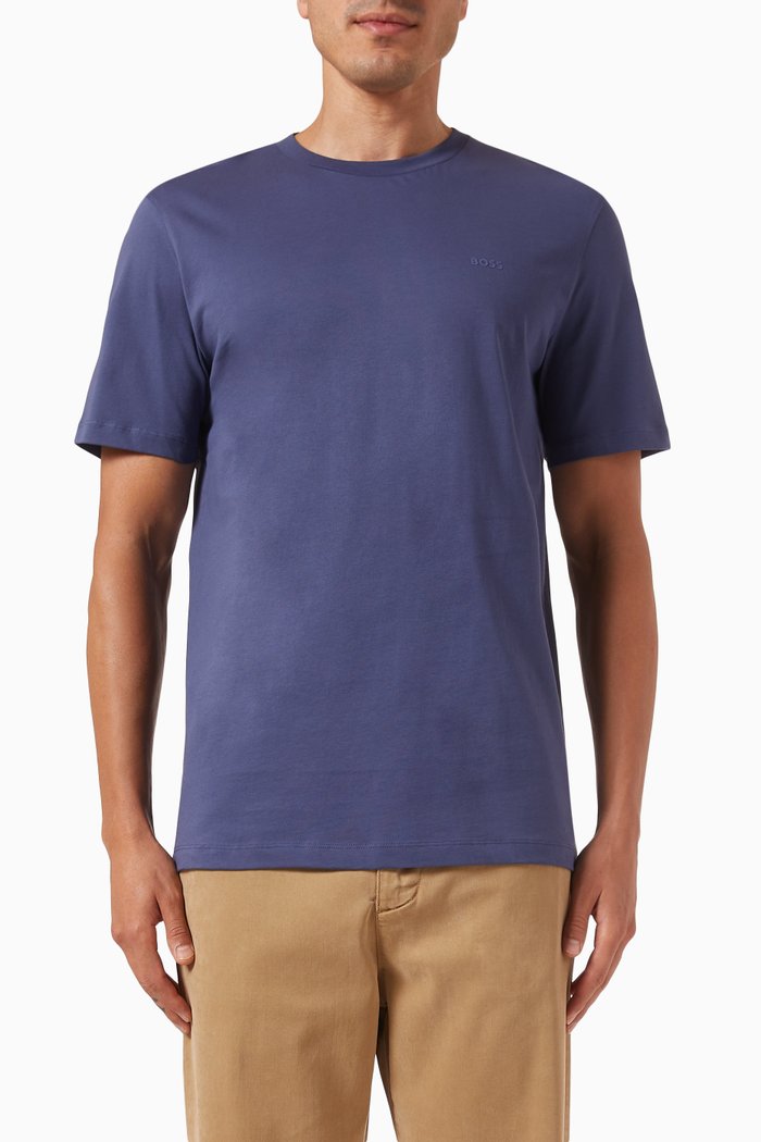 

Rubber-print Logo T-shirt in Cotton-jersey, Blue