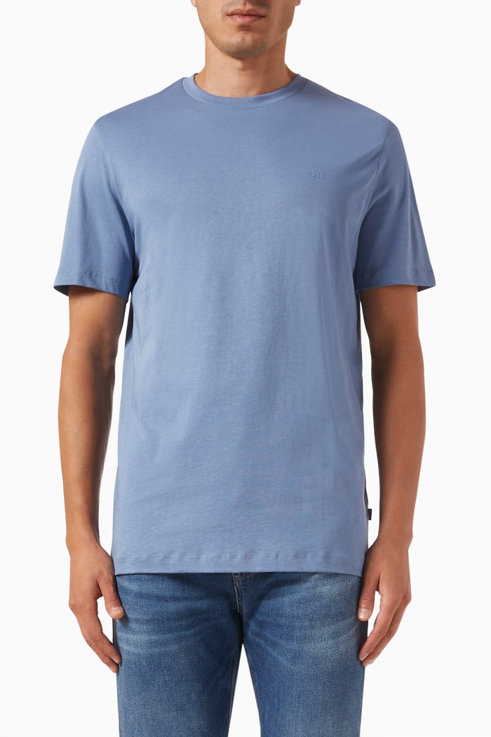 

Rubber-print Logo T-shirt in Cotton-jersey, Blue