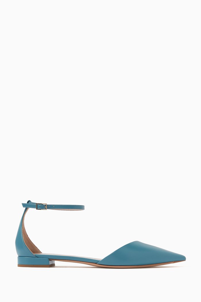 

Ankle-strap Flats in Calfskin-leather, Blue