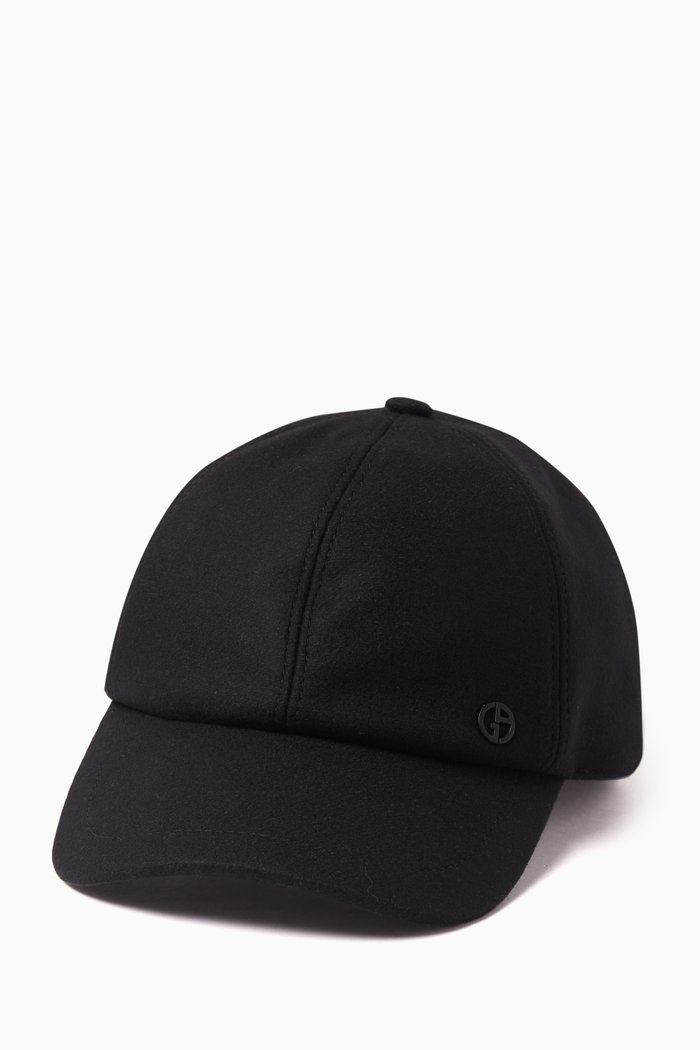 

Logo Baseball Cap in Cashmere, Black