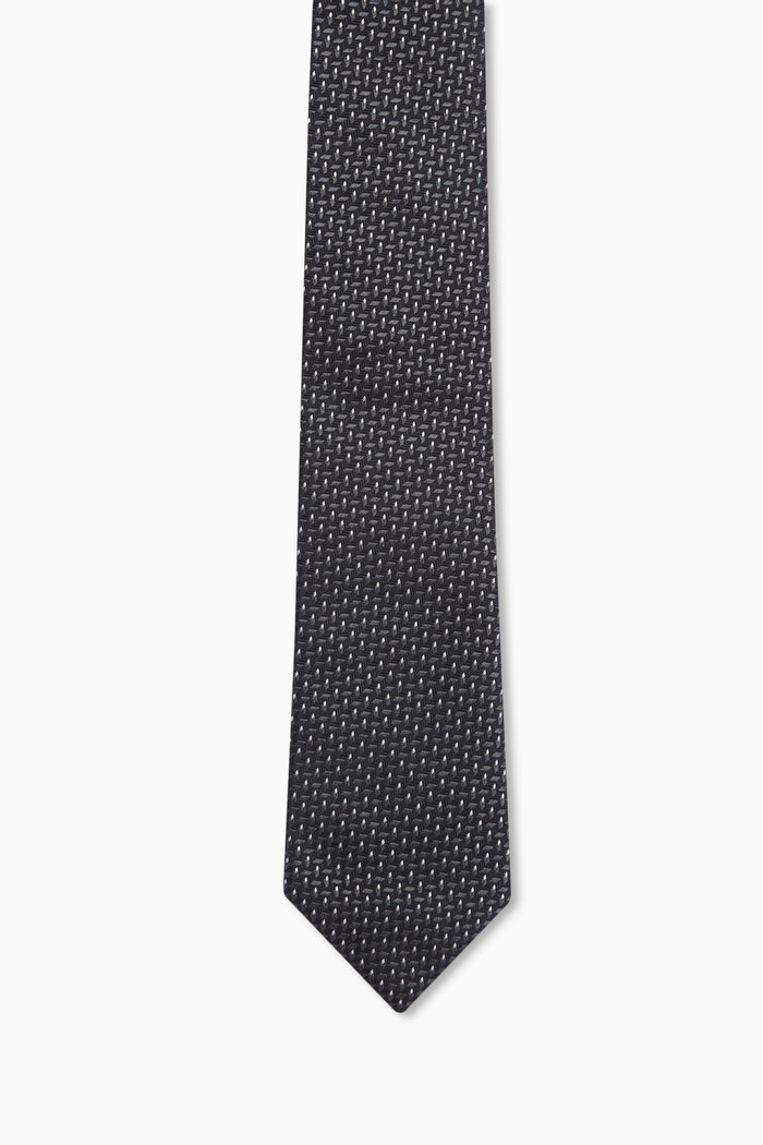 

Geometric Tie in Silk, Black