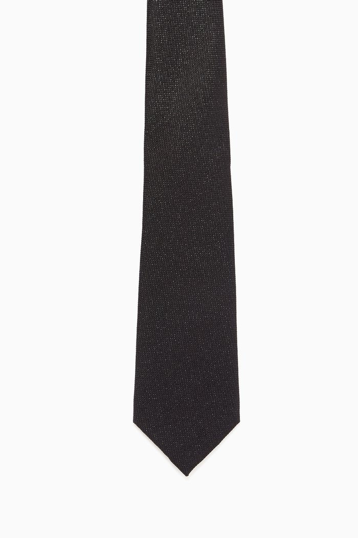 

Woven Tie in Silk & Lurex, Black