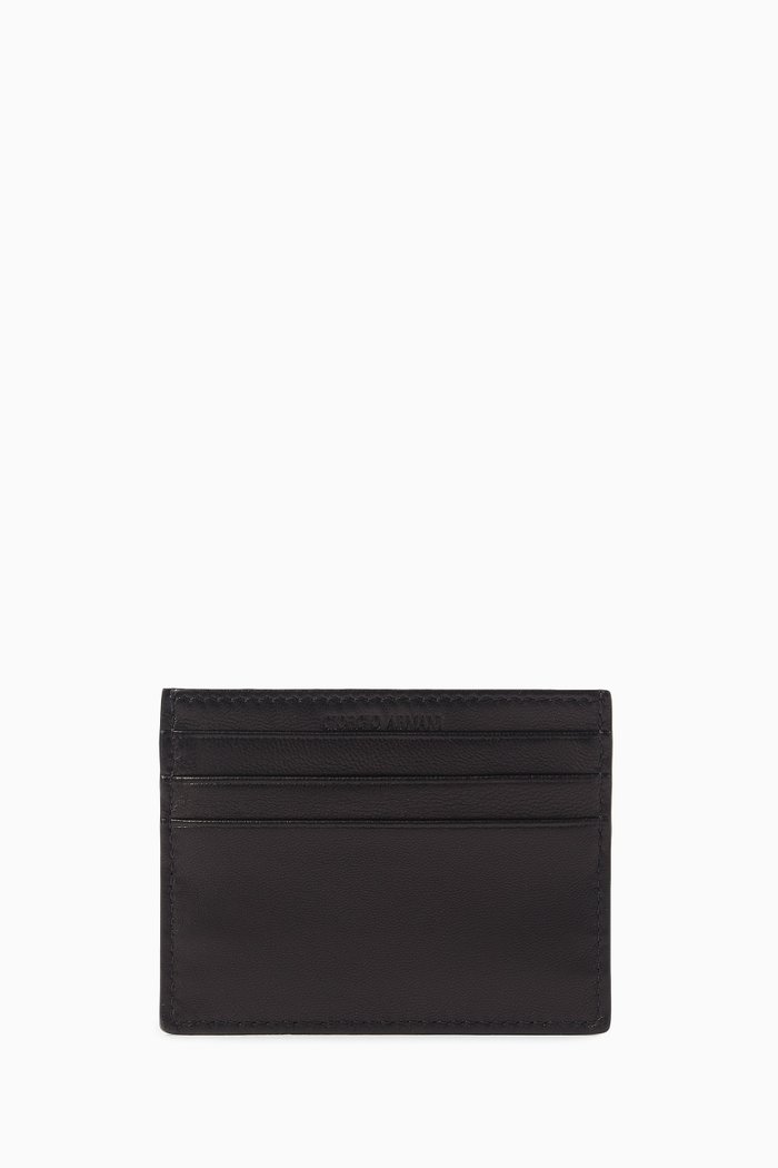 

Logo Card Holder in Leather, Black