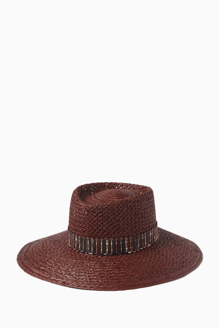 

Hanae Hat in Straw, Burgundy