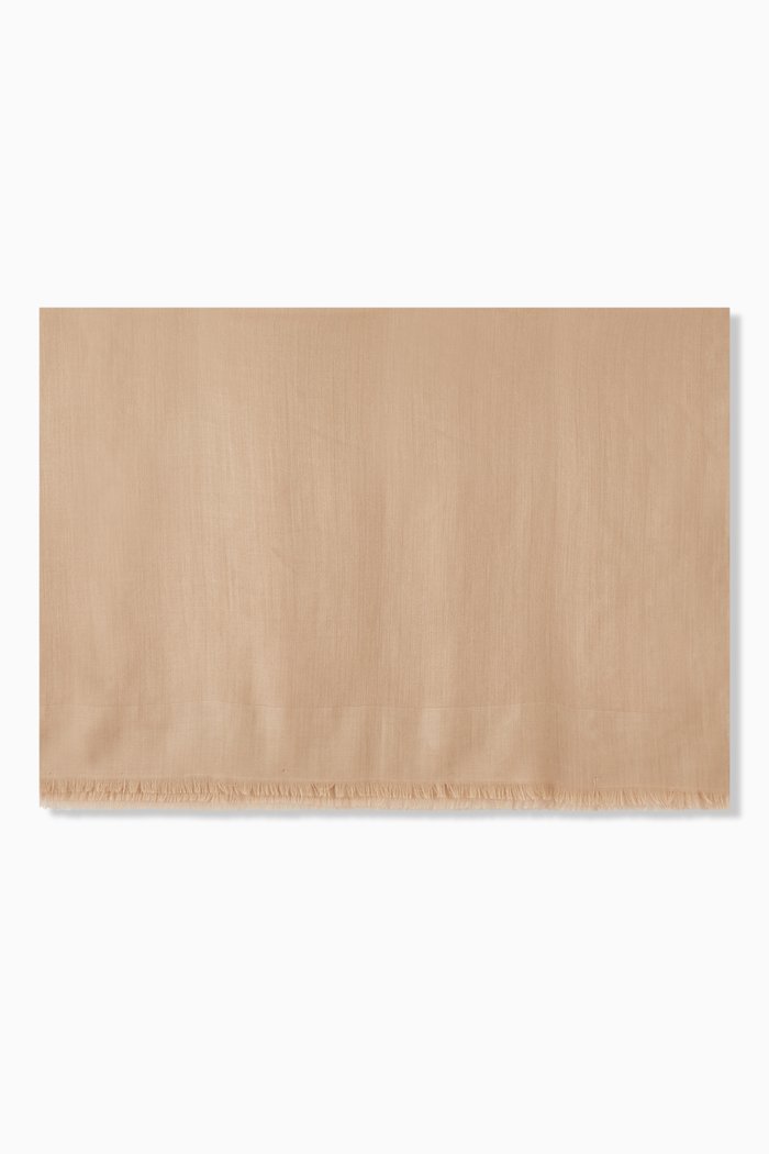 

Maxi Crest Stole in Cashmere, Neutral