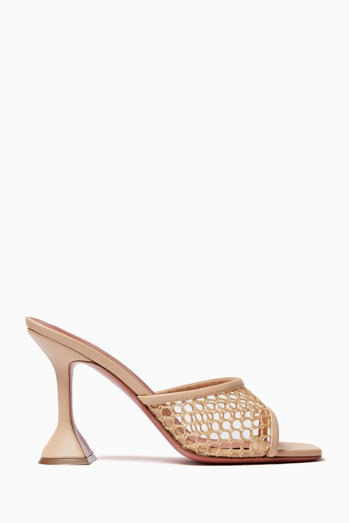 

Lupita 95 Net Sandals in Leather, Neutral
