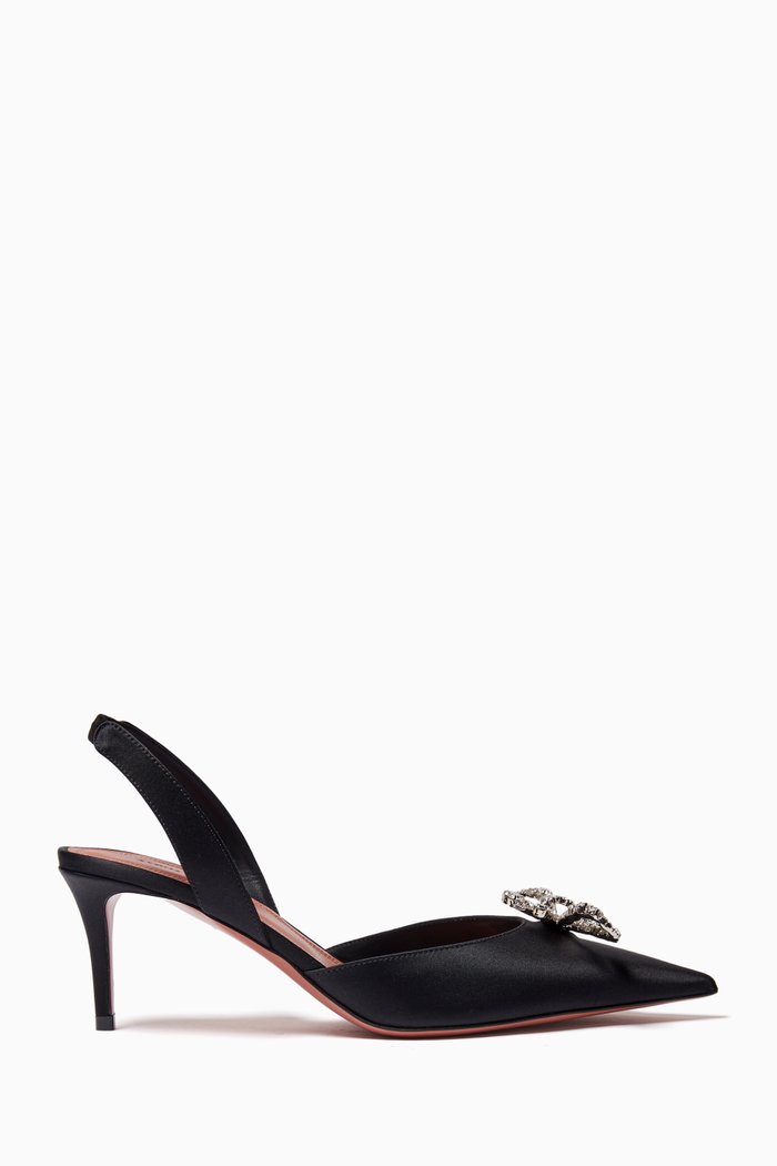 

Rosie 60 Crystal-embellished Slingback Pumps in Satin, Black