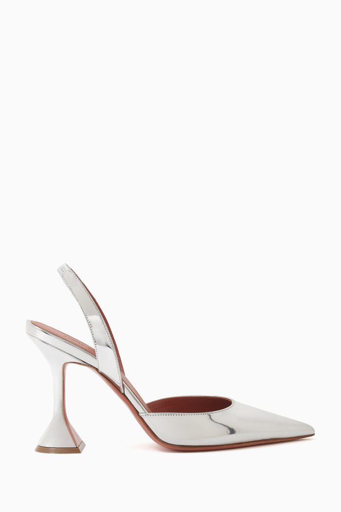 

Holli 95 Slingback Pumps in Metallic Leather, Silver