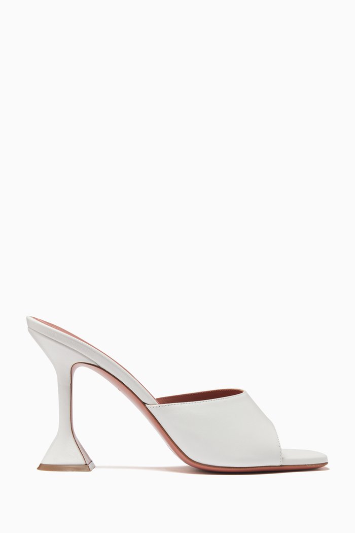 Lupita Slip On 95 Mules in Leather, White