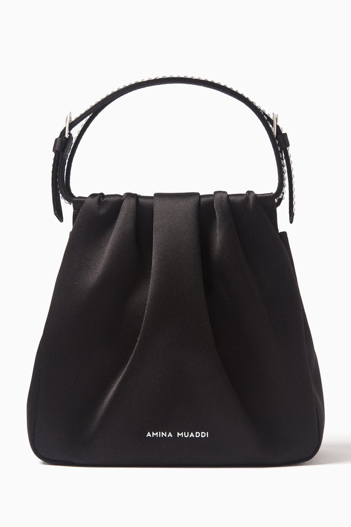 

Vittoria Crystal Top-handle Bag in Satin, Black