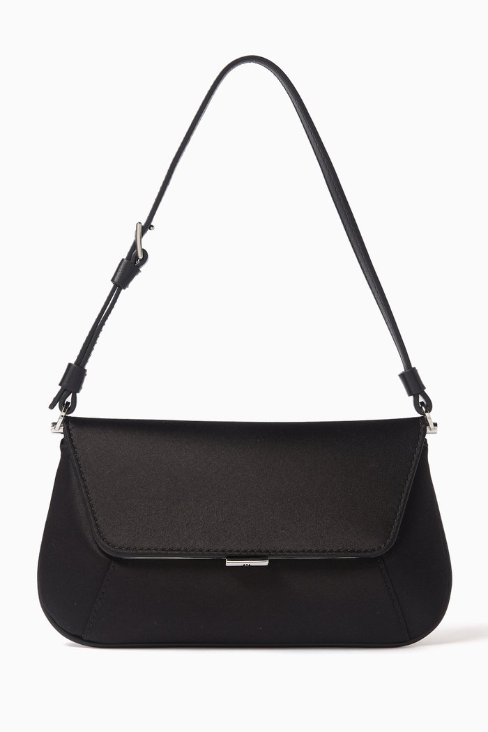 

Mini Ami Shoulder Bag in Satin, Black