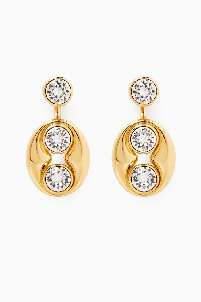 

Iris Crystal Earrings in Gold-tone Brass, White