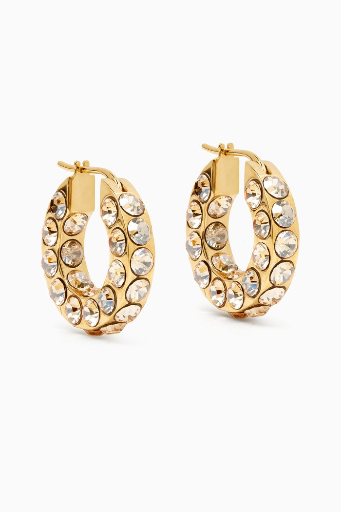 Jah Crystal Hoop Earrings, Gold