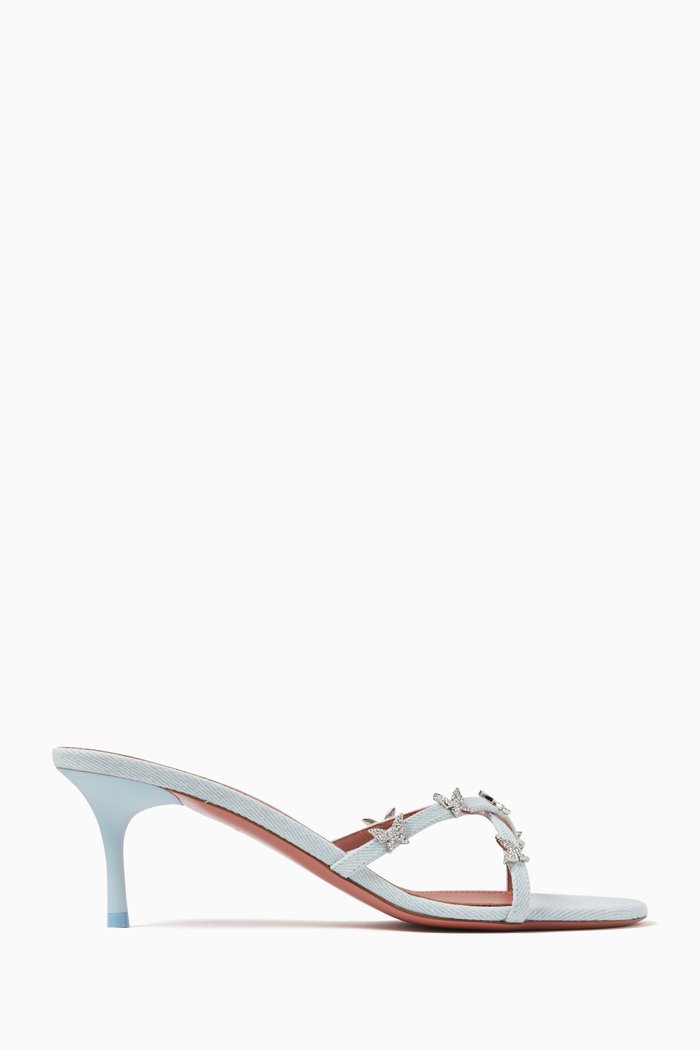 Debora 60 Embellished Sandals in Denim, Blue
