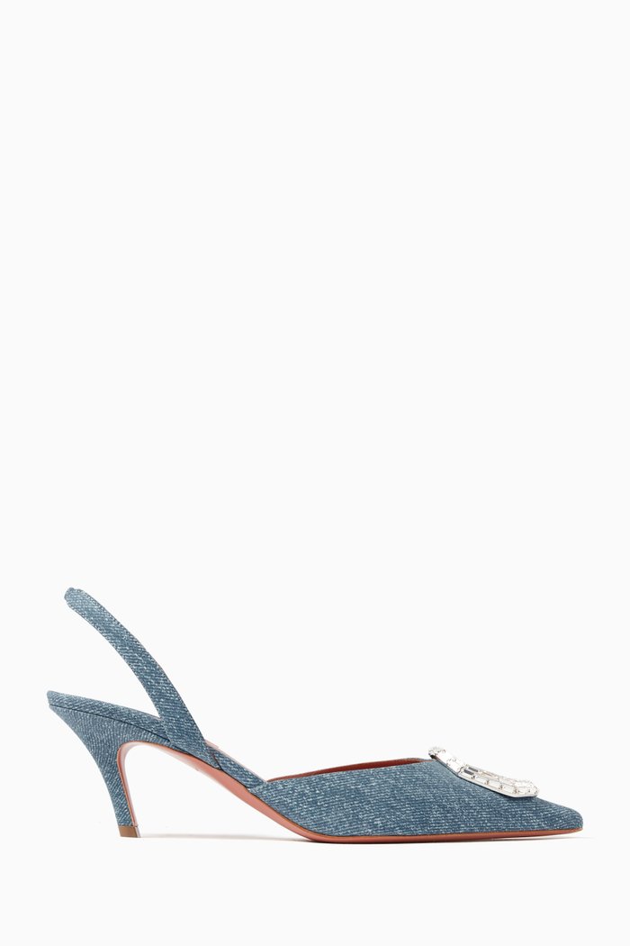 

Camelia 60 Slingback Pumps in Printed Suede, Blue
