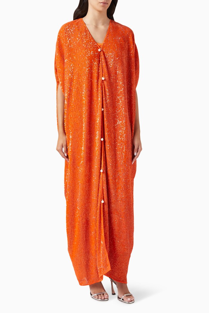 

Empress Two-piece Kaftan in Sequins, Orange
