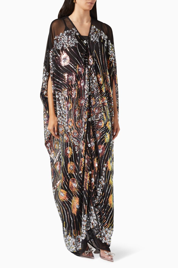 

Empress Two-piece Kaftan in Sequins, Black