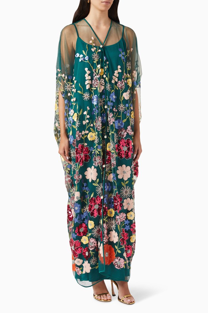 

Empress Two-piece Kaftan in Sequins, Green