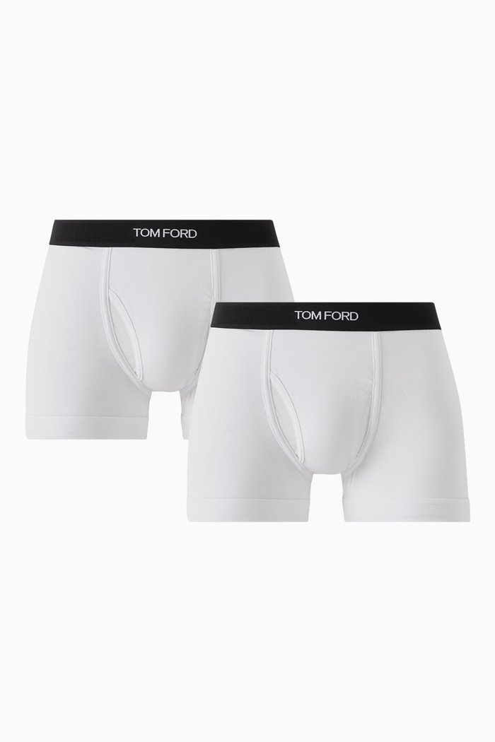 

Logo Boxer Briefs in Cotton, Pack of 2, White