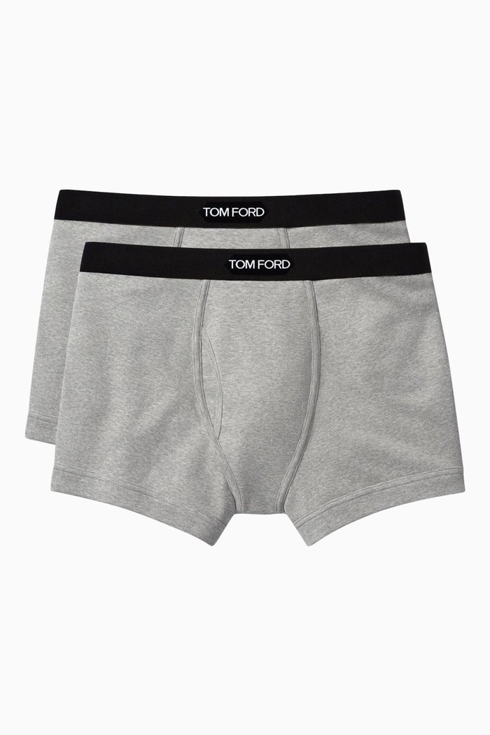 

Logo Boxer Briefs in Cotton, Pack of 2, Grey