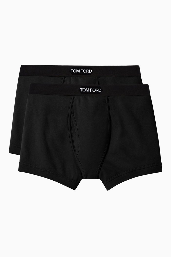 

Logo Boxer Briefs in Cotton, Pack of 2, Black