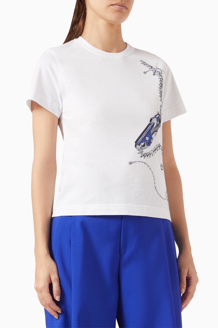 

Boxy Knight Hardware T-shirt in Cotton Jersey, Blue