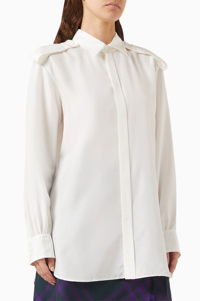 

Epaulette Shirt in Silk, Neutral