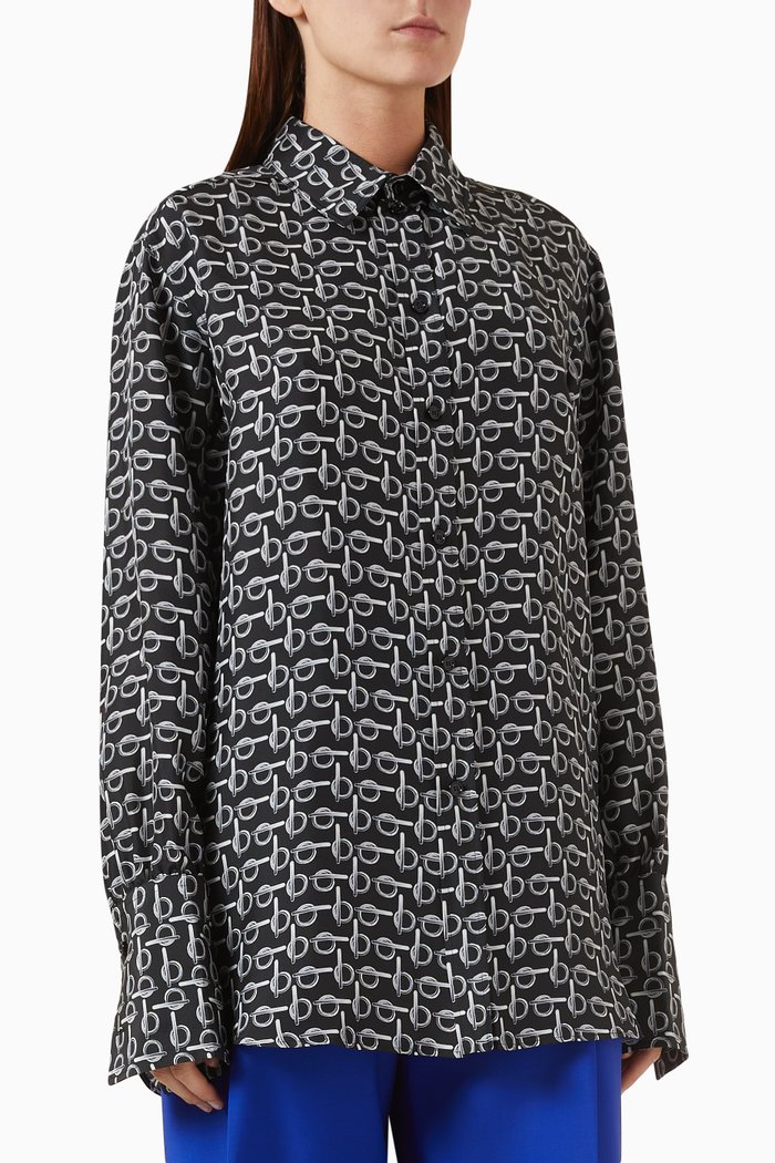 

Printed Shirt in Silk, Black