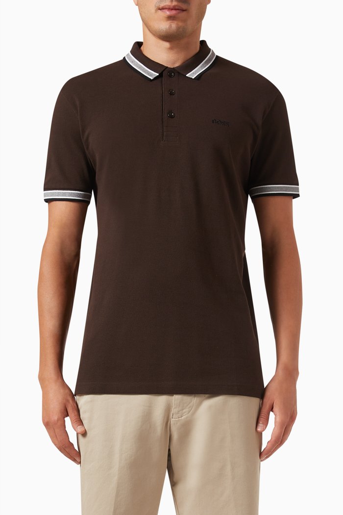 

Logo Polo Shirt in Cotton-piqué, Brown
