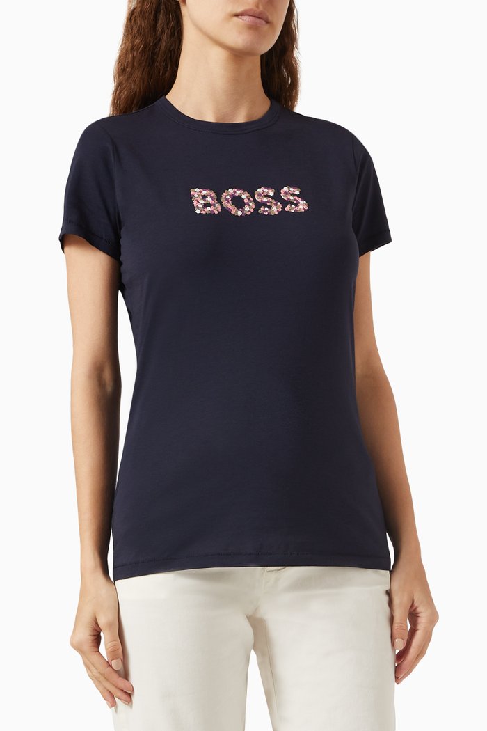

Logo T-shirt in Cotton-jersey, Blue