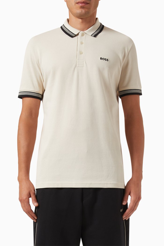 Logo Polo Shirt in Cotton-piqué, White