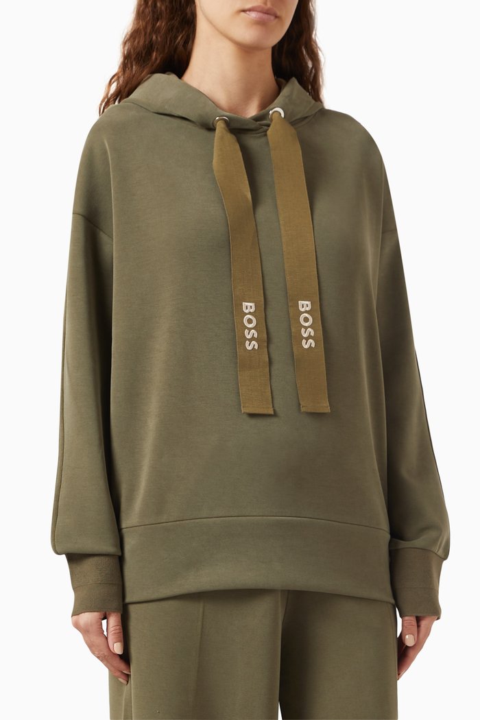 

Relaxed-fit Logo-embroidered Hoodie, Green