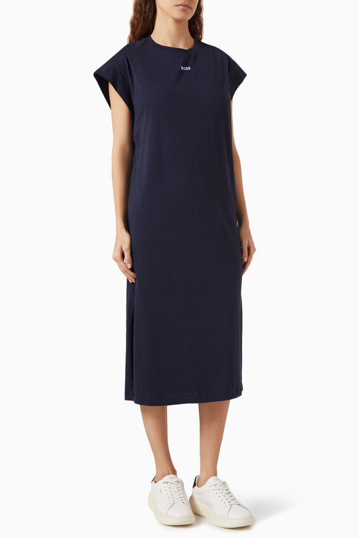 

Puff Logo T-shirt Dress in Cotton-jersey, Blue