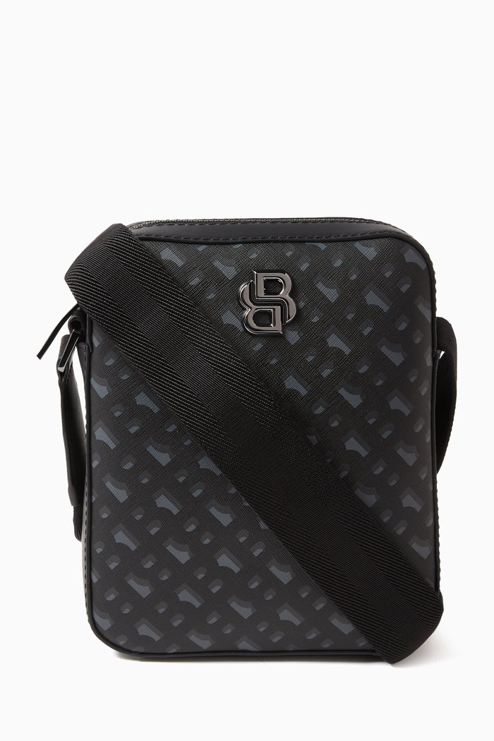

Logo-plaque Monogram Messenger Bag, Grey