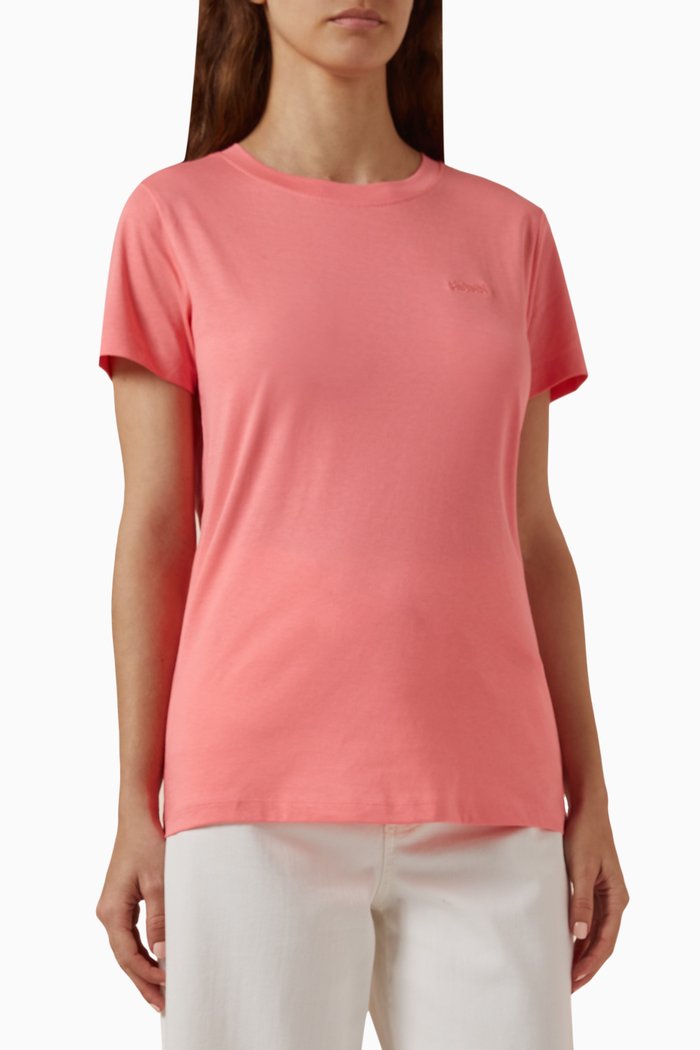 Logo T-shirt in Organic-cotton Jersey, Pink
