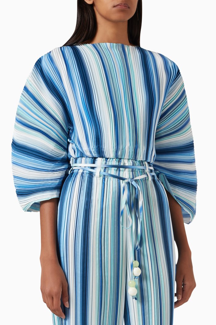 

Harriet Striped Crop Top, Blue