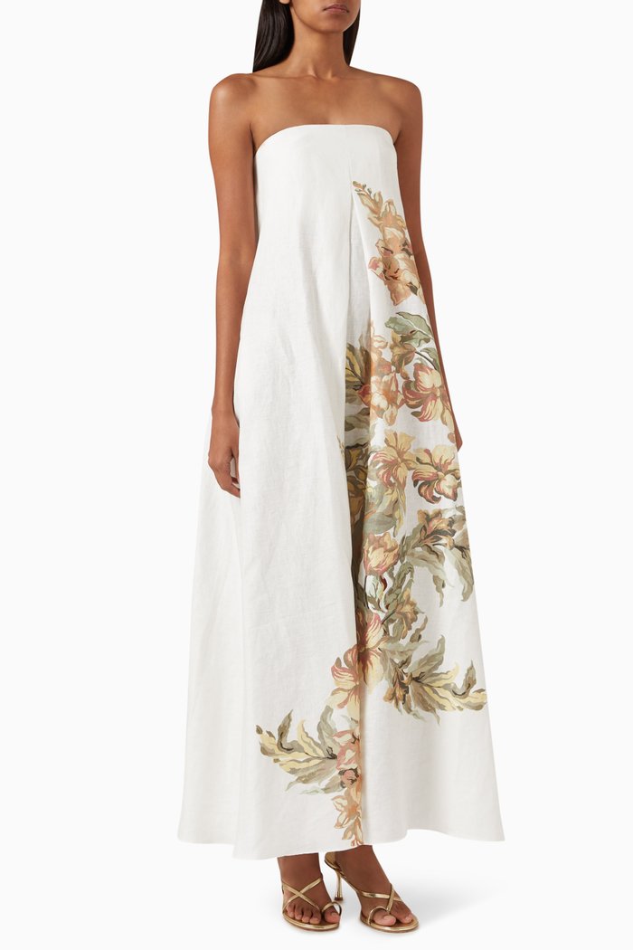 

Parisa Maxi Dress in Linen, Multicolour