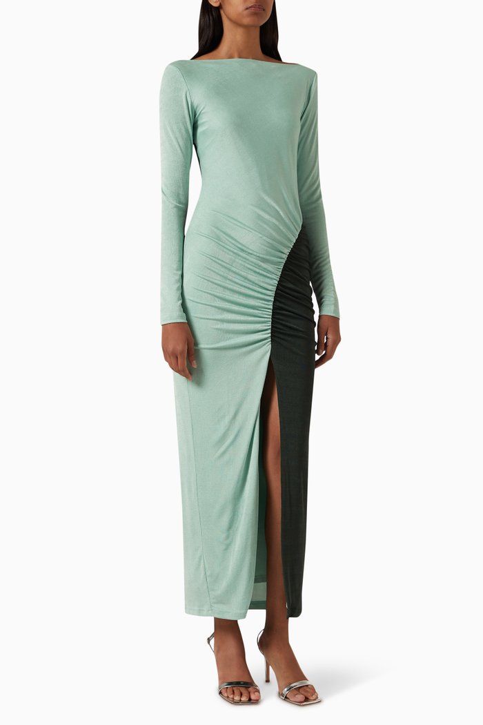 

Caitlin Two-tone Maxi Dress, Green