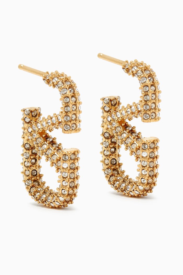 

Valentino Garavani VLOGO Signature Crystal-embellished Earrings, Metallic